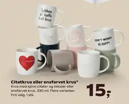 SuperBrugsen Citatkrus eller ensfarvet krus tilbud