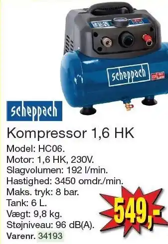 Harald Nyborg Kompressor 1,6 HK tilbud