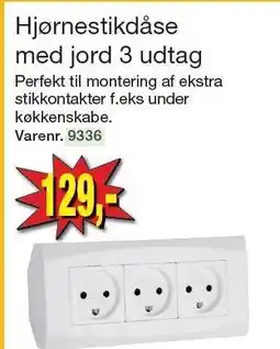 Harald Nyborg Hjørnestikdåse med jord 3 udtag tilbud