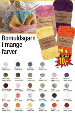 Harald Nyborg Bomuldsgarn i mange farver tilbud