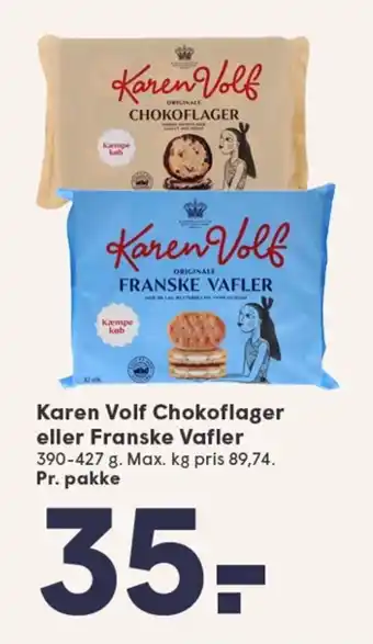 SPAR Karen Volf Chokoflager eller Franske Vafler tilbud