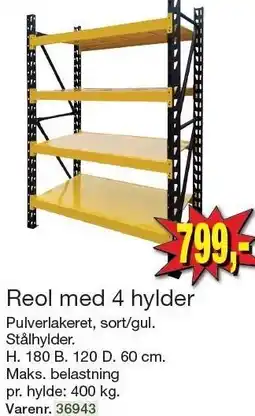 Harald Nyborg Reol med 4 hylder tilbud