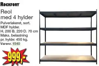 Harald Nyborg Reol med 4 hylder tilbud