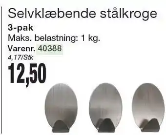 Harald Nyborg Selvklæbende stålkroge tilbud