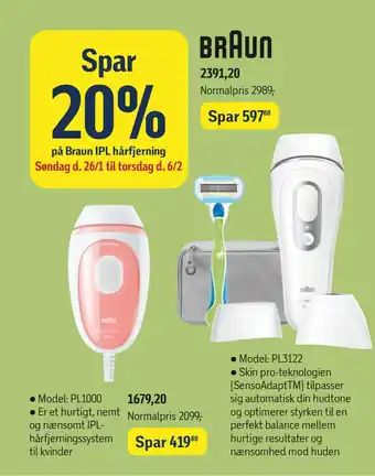 Føtex Spar 20% på Braun IPL hårfjerning tilbud