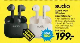 Bilka Sudio True Wireless høretelefoner tilbud