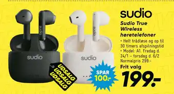 Bilka Sudio True Wireless høretelefoner tilbud