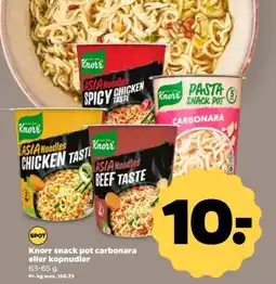 Netto Knorr snack pot carbonara eller kopnudler tilbud