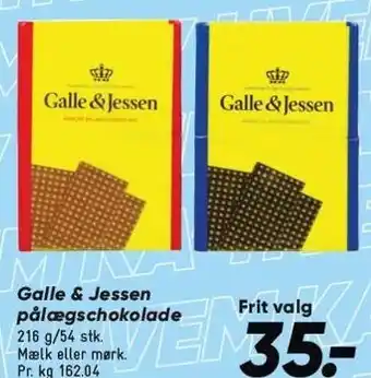 Bilka Galle & Jessen pålægschokolade tilbud