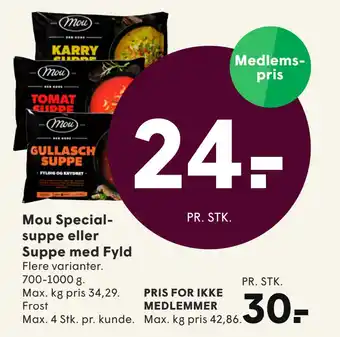 SPAR Mou Specialsuppe eller Suppe med Fyld tilbud