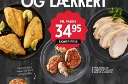 MENY 3 FRIKADELLER, 3 FISKEFILET ELLER 3 SKIVER KAMSTEG tilbud