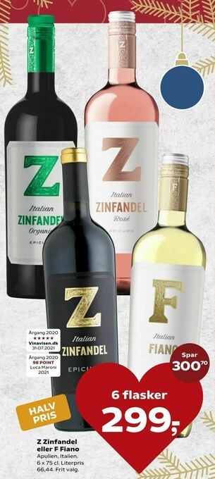 SuperBrugsen Z Zinfandel eller F Fiano tilbud