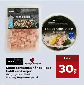SuperBrugsen Smag forskellen håndpillede koldtvandsrejer tilbud