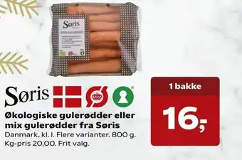 SuperBrugsen Økologiske gulerødder eller mix gulerødder fra Søris tilbud