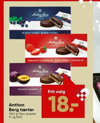 Bilka Anthon Berg tærter tilbud