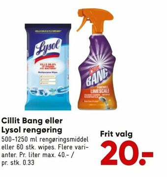 Bilka Cillit Bang eller Lysol rengøring tilbud