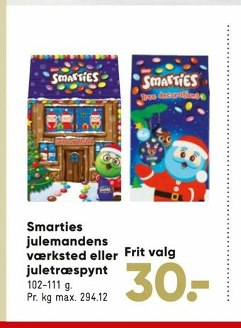 Bilka Smarties julemandens værksted eller juletræspynt tilbud