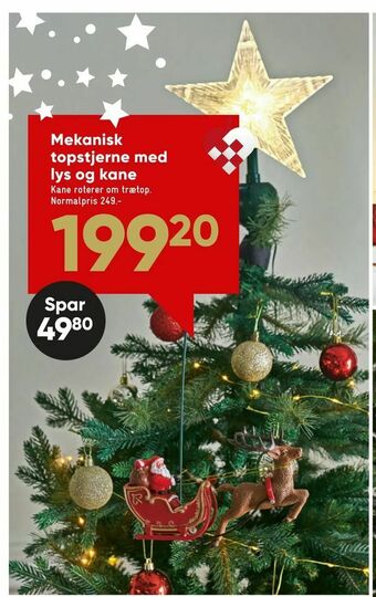 Bilka Mekanisk topstjerne med lys og kane tilbud