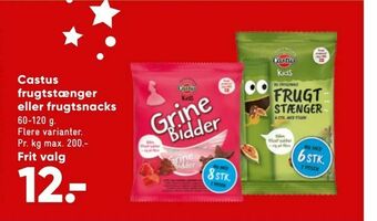 Castus frugtstænger eller frugtsnacks