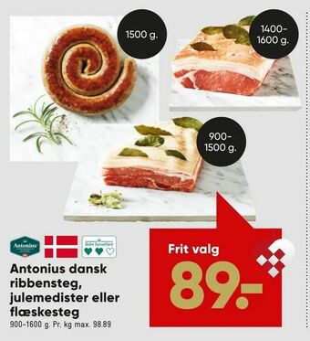 Bilka Antonius dansk ribbensteg, julemedister eller flæskesteg tilbud