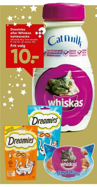 Bilka Dreamies eller Whiskas kattesnacks tilbud