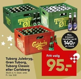 Bilka Tuborg Julebryg, Grøn Tuborg, Tuborg Classic eller Carlsberg tilbud