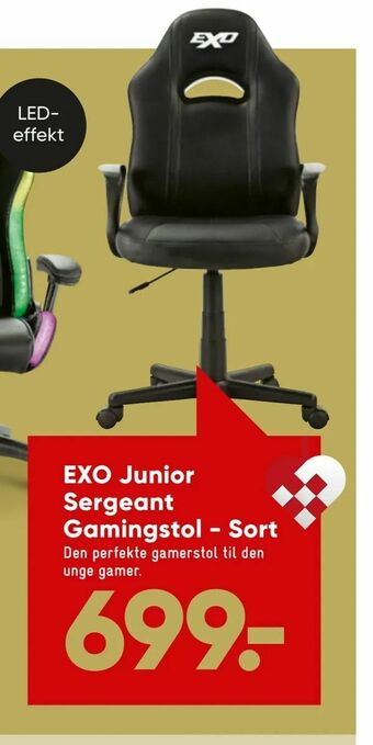 Bilka EXO Junior Sergeant Gamingstol - Sort tilbud