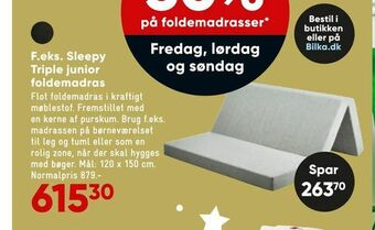 Bilka Sleepy Triple junior foldemadras tilbud