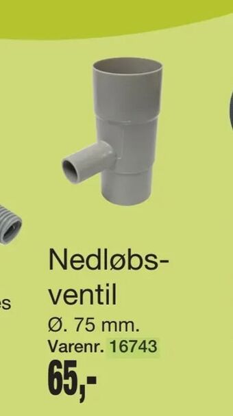 Nedløbsventil