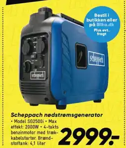 Bilka Scheppach nødstrømsgenerator tilbud