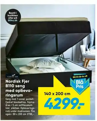Bilka Nordisk Fjer B110 seng med opbevaringsrum tilbud