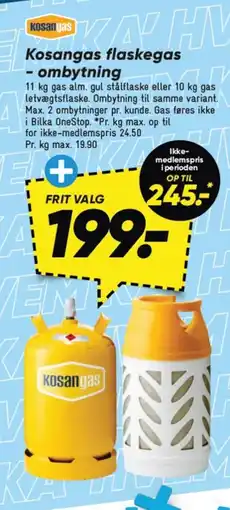 Bilka Kosangas flaskegas - ombytning tilbud