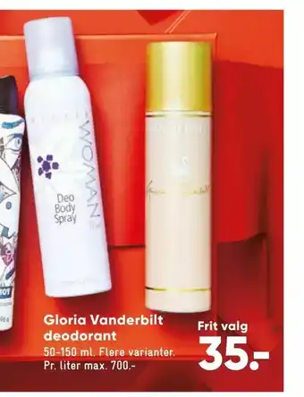 Bilka Gloria Vanderbilt deodorant tilbud
