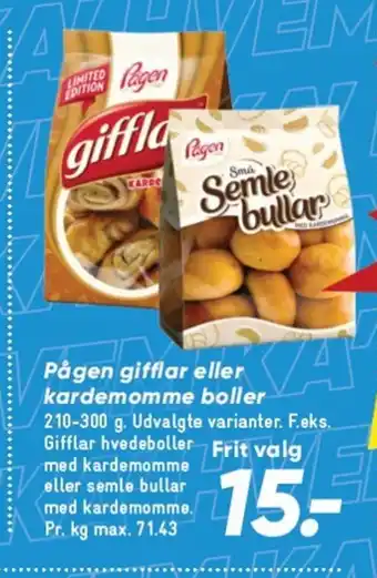 Bilka Pågen gifflar eller kardemomme boller tilbud