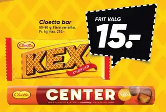 Bilka Cloetta bar 50.- tilbud