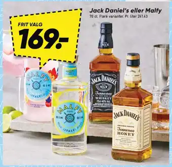 Bilka Jack Daniel's eller Malfy tilbud