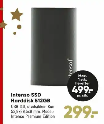 Bilka Intenso SSD Harddisk 512GB tilbud