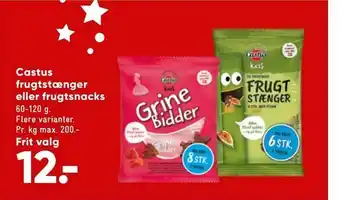 Bilka Castus frugtstænger eller frugtsnacks tilbud
