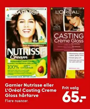 Bilka Garnier Nutrisse eller L'Oréal Casting Creme Gloss hårfarve tilbud