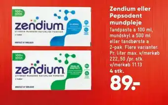 Bilka Zendium eller Pepsodent mundpleje tilbud