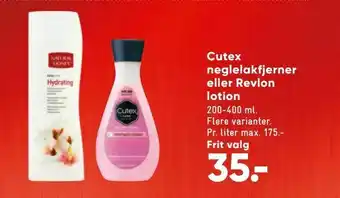 Cutex neglelakfjerner eller Revlon lotion