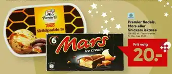Bilka Premier flødeis, Mars eller Snickers iskasse tilbud