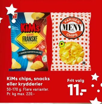 Bilka KiMs chips, snacks eller krydderier tilbud