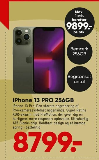Bilka iPhone 13 PRO 256GB tilbud