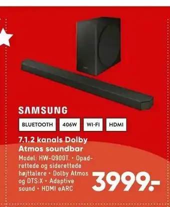 Bilka 7,1,2 kanals Dolby Atmos soundbar tilbud