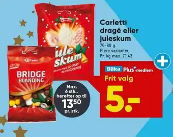 Bilka Carletti dragé eller juleskum tilbud