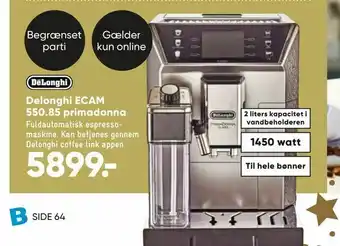 Bilka Delonghi ECAM 550,85 primadonna tilbud