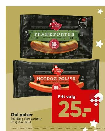 Bilka Gøl pølser tilbud
