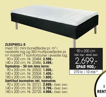 Daells Bolighus Sættilbud boxmadras inkl. topmadras tilbud