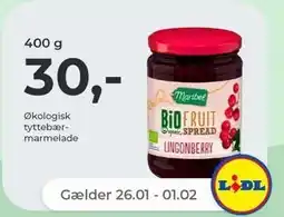 Netto Økologisk tyttebærmarmelade tilbud